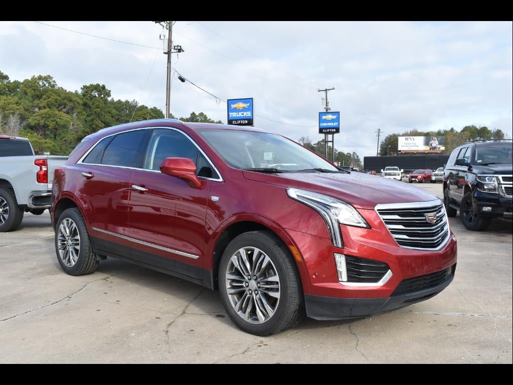 2019 Cadillac XT5 Premium Luxury AWD in Red Horizon Tintcoat — front three-quarter view
